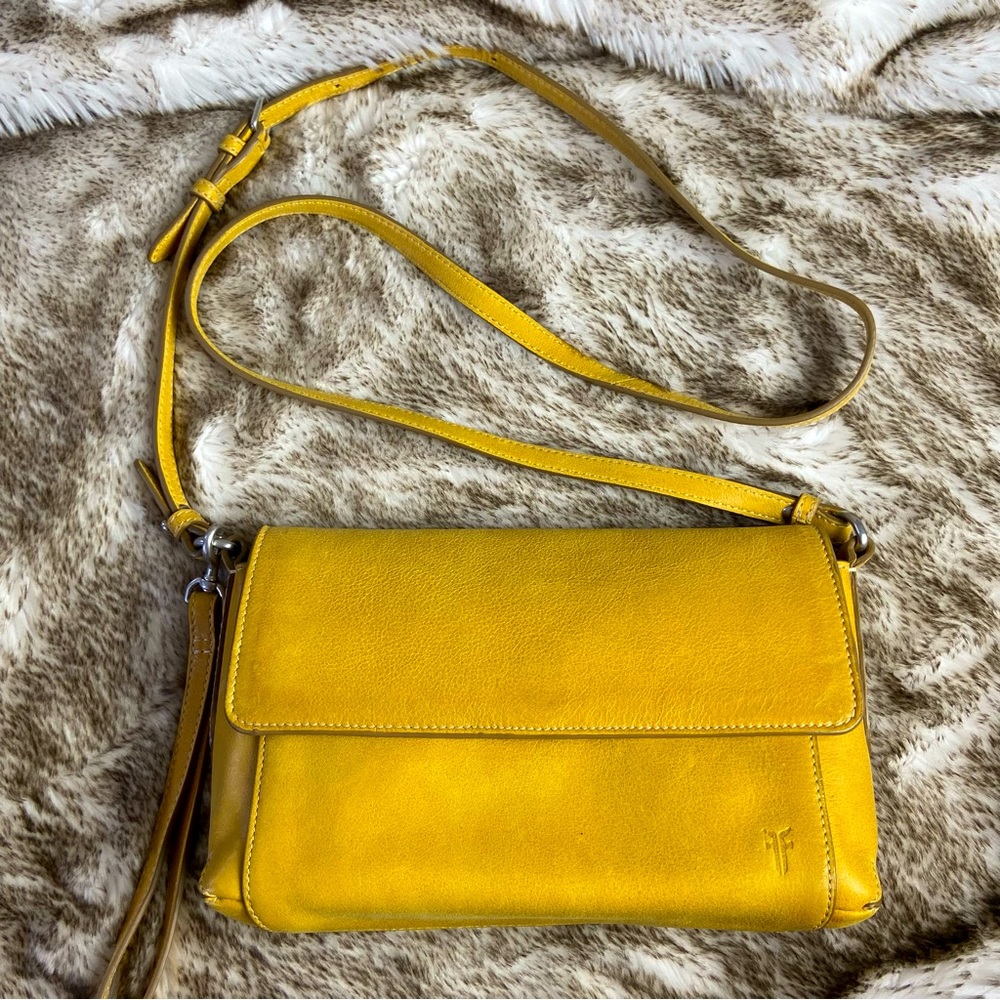 Frye Reed Flap Convertible Crossbody/Clutch Bag in Sunflower Yellow